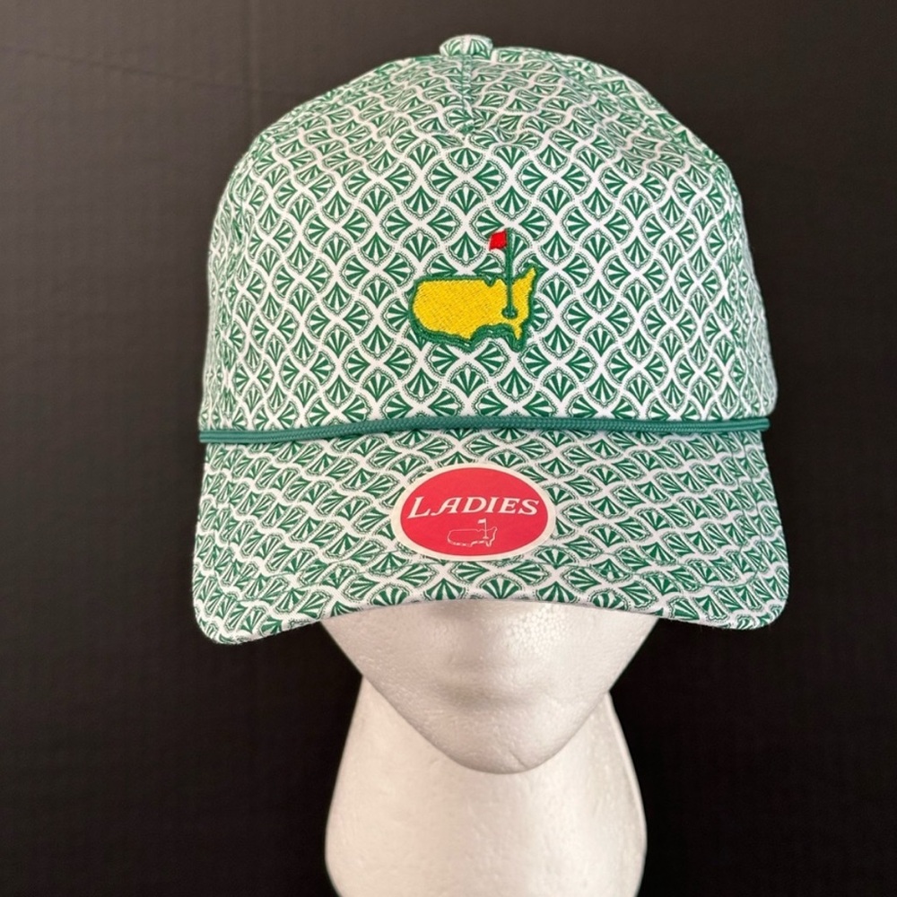 2025 Masters White with Green Patterned Golf Hat with Embroidered Logo NWT - Picture 3 of 7
